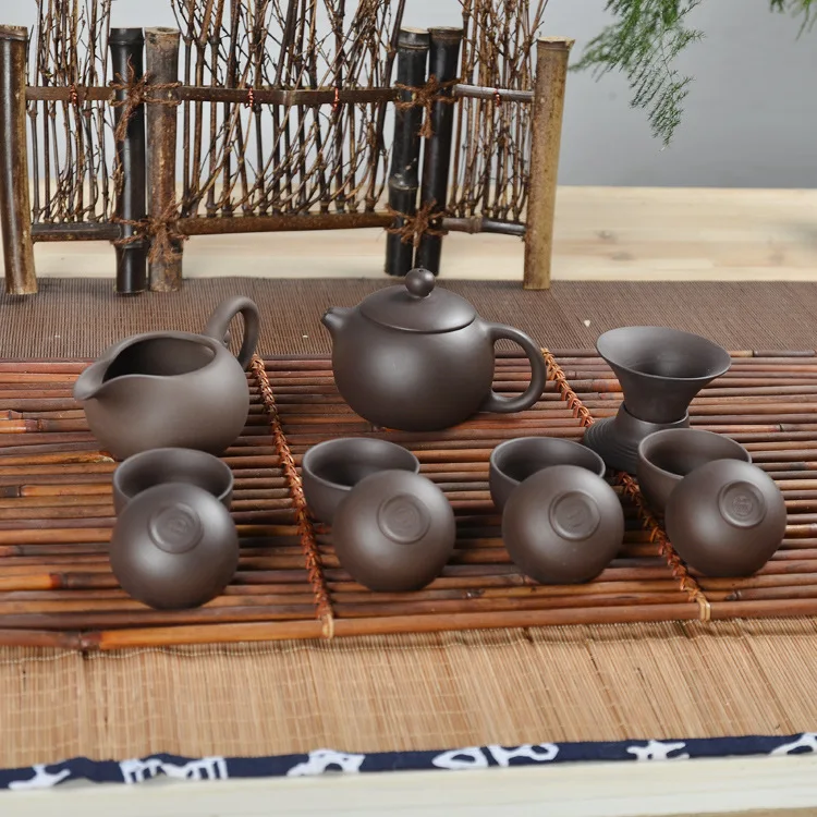 Китайский керамический чайный горшок Yixing Xi Shi из фиолетовой глины, чайный горшок Gaiwan, чайная чашка с фильтром, чайный набор кунг-фу, чайная посуда, креативный подарок - Цвет: C