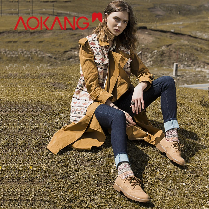 AOKANG/Туфли оксфорды кроссовки женские туфли лодочки на танкетке Осенняя обувь в