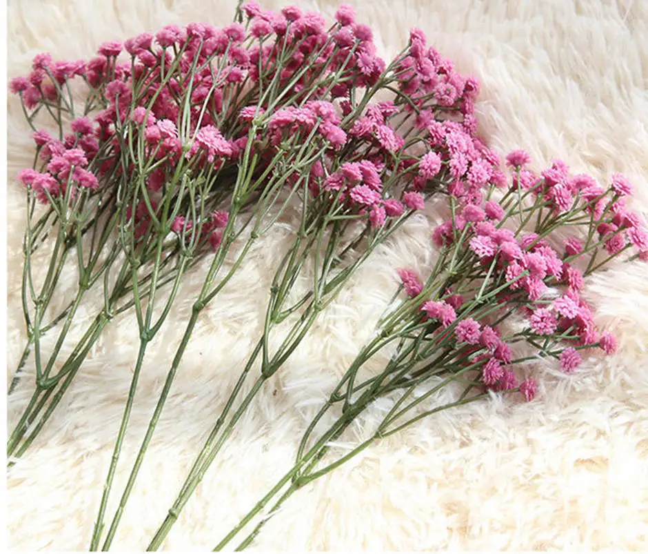 rose red 1 шт. деревенские Искусственные цветы Гипсофилы дышащий искусственный букет мягкий клей материал Гипсофилы для свадьбы, дома, вечерние украшения - Цвет: rose red