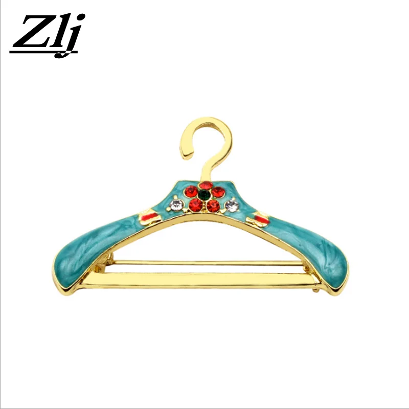 Подвеска с кристаллами висячая брошь позолоченная оправа броши на булавке