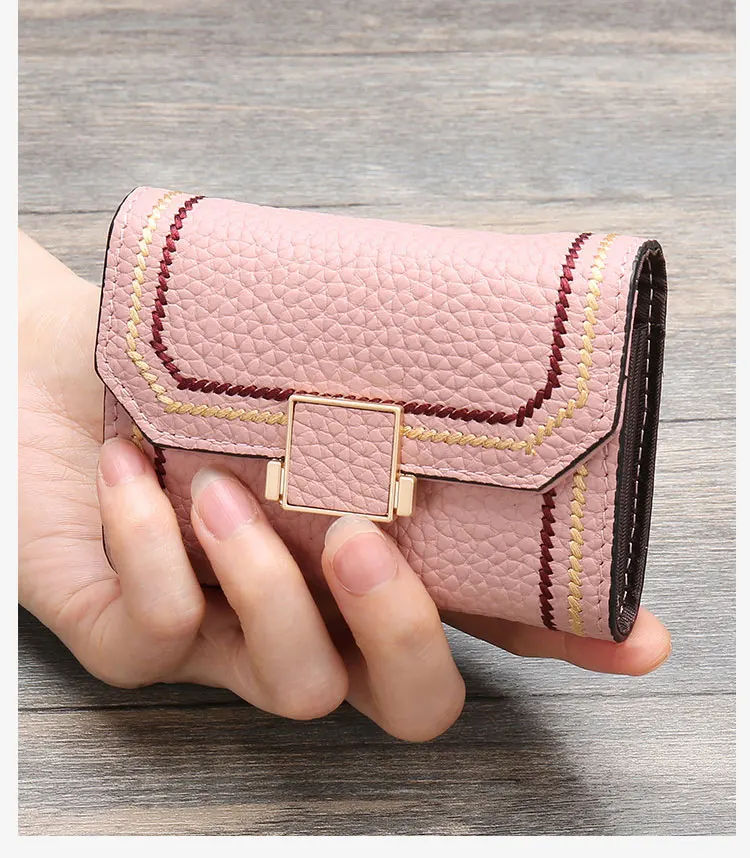 Luxury Brand Designer Card Holder Women Genuine Leather Small Wallet ID Credit Cards Case Leather Hasp Card Bag New INS Hot