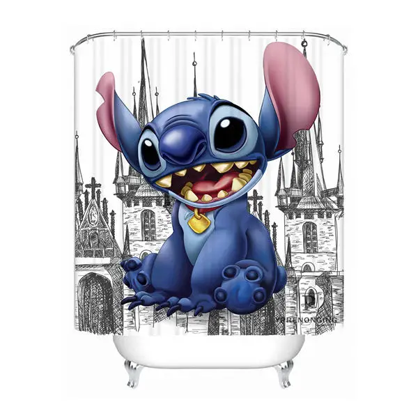 Shower Curtain Пользовательские Лило и Стич Водонепроницаемый душ Шторы Главная Ванна Ванная комната s крючки полиэфирной ткани Multi размеры#180421-Sina-06 - Цвет: Shower Curtain