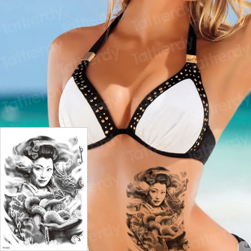 Большая леопардовая Мужская временная татуировка тело рука назад Татуировка