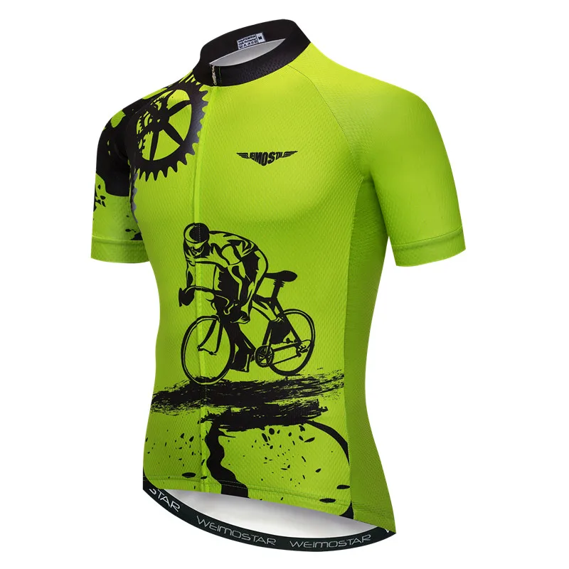 Pro MTB Bike Jersey Shirt - Yellow Spandex Cycling Jersey Tops/Short Sleeve Bike Clothing - Summer Style - Women/Men - Bike Team image 3