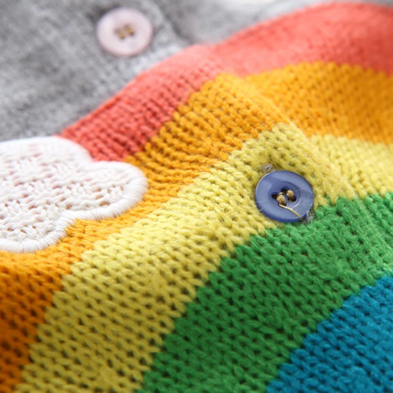 Новинка детская вязаная одежда с радугой сезон осень-зима Модная для маленьких