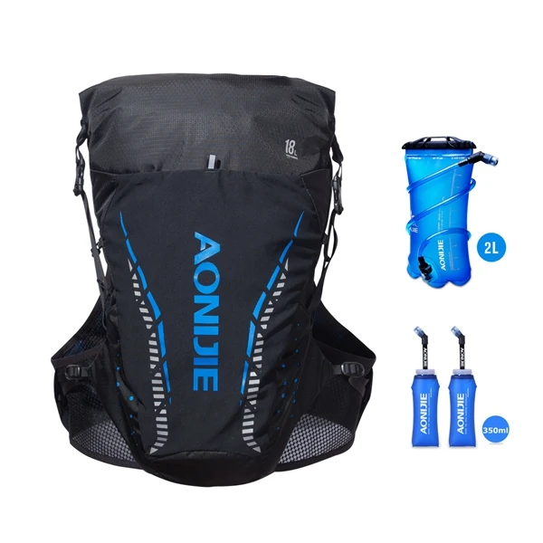 Blue Full Set 2L Aonijie, жилет для бега, гидратационная сумка, нейлон, 18L, рюкзак, сумка для прогулок на велосипеде, Пешие прогулки, тропа, марафон - Цвет: Blue Full Set 2L