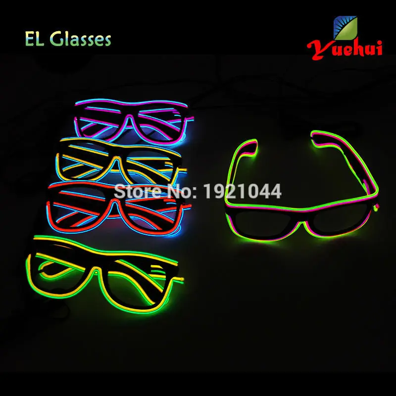 Двухцветные светодиодные очки со звуковой активацией светящиеся для вечеринки