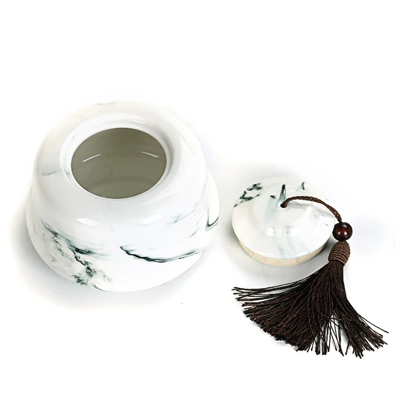 

Creative Ink Painting Tea Cans Jade Porcelain Tea Caddy Kung Fu Tea Set Kitchen Food Bottles Coffee Beans Nut Canister Spice Jar