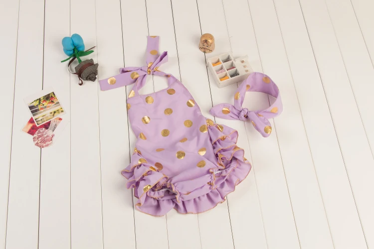 Roupa infantil/детский летний стильный комбинезон в Золотой горошек 4 цвета без рукавов