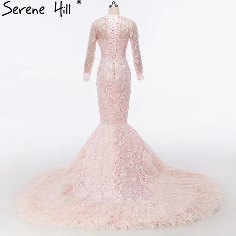 Роскошное прозрачное розовое длинное вечернее платье с вышивкой страусиные