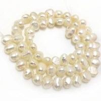 16 inches 6 7mm white natural barqoue nugget pearl loose strand