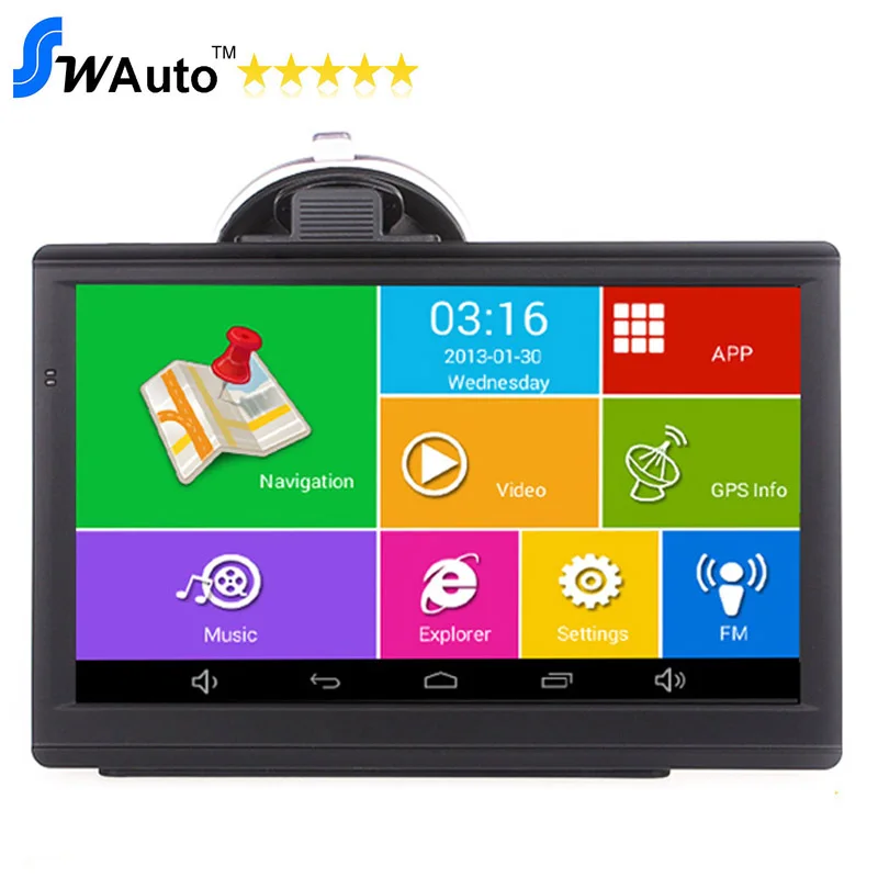 7 дюймов емкостный android GPS навигатор MTK Quad Core 4.4.2 1.3 ГГц 512 М 8 Г Bluetooth AV В бесплатные