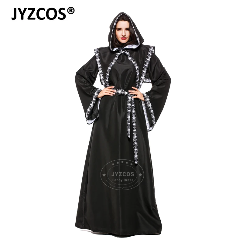 JYZCOS взрослый костюм для косплея Смерть с косой костюмы волшебника на Хэллоуин
