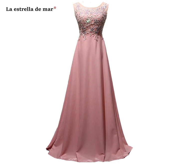 La estrella de mar vestido madrinha2021 Новый Черпак кружевное платье с кристаллами А силуэтом