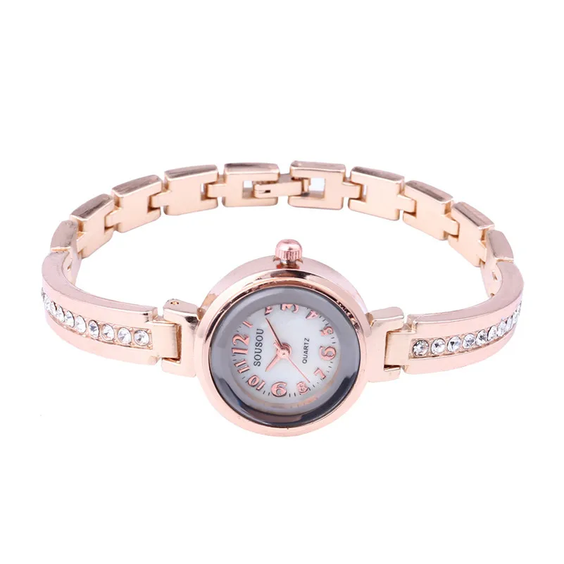 

Luxury Women Watches Simple Style Rose Gold Slim Stainless Steel Watch Fashion Ladies Crystal Quartz Wristwatch reloj mujer /C