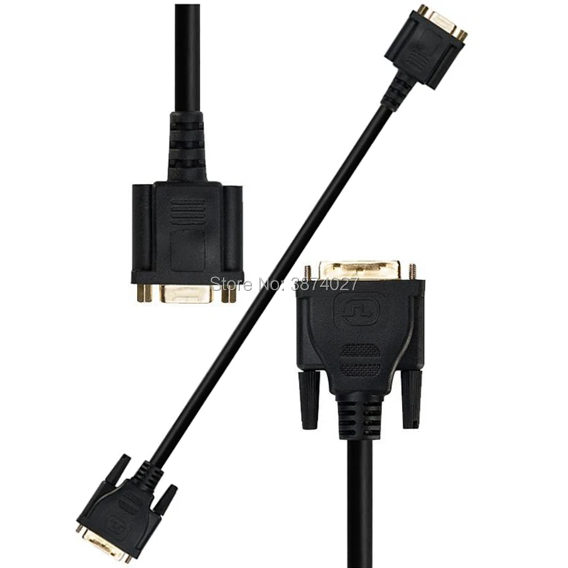 Аналоговый адаптер преобразователь DVI 24 + 5 папа VGA мама для монитора 30 см черный dvi