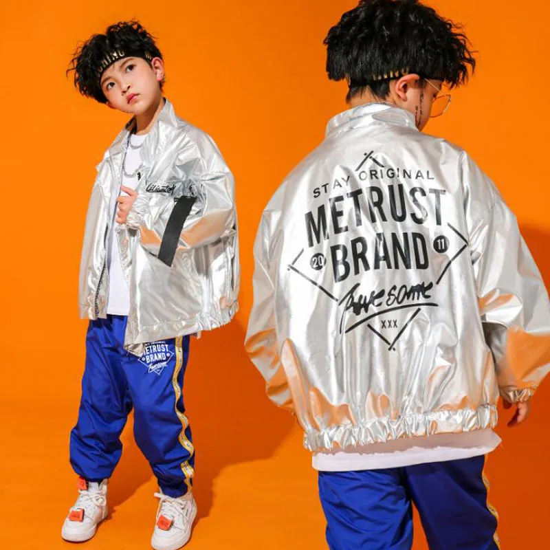 Детский костюм для джазовых танцев куртка мальчиков брюки бега одежда сцены в