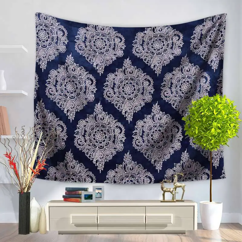 CAMMITEVER темно-синяя Мандала Лотос богемский Гобелен/настенный гобелен в стиле