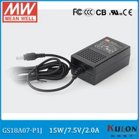 original meanwell gs18a07 p1j power supply 15w 2a 7 5v acdc mean well industrial adaptor