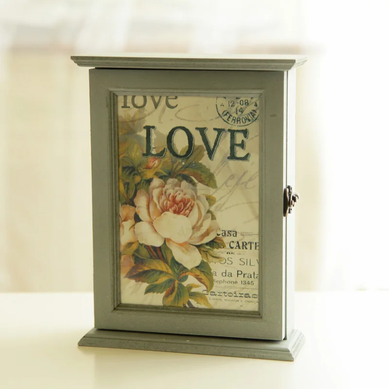 Пасторальная коробка для ключей деревянные творческие настенные украшения в