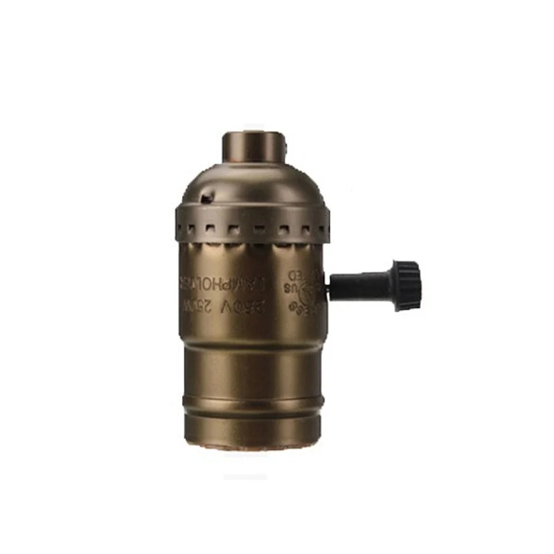 bronze switch E27 разъем, винтажный светильник Эдисона, AC 110 В/220 В с выключателем/без выключателя E27, Ретро лампа, подвесной светильник, винтовой разъем - Цвет: bronze switch