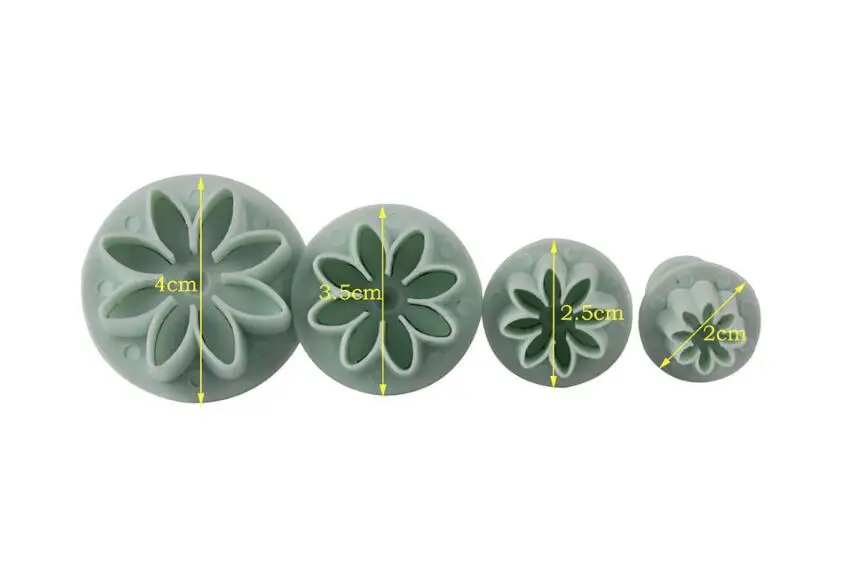 4pcs Daisy Геометрический цветок Плунжер для сахарной мастики Формочки резак печенья инструменты для украшения торта инструменты для украшения Рождественского торта GYH - Цвет: 4pcs Daisy