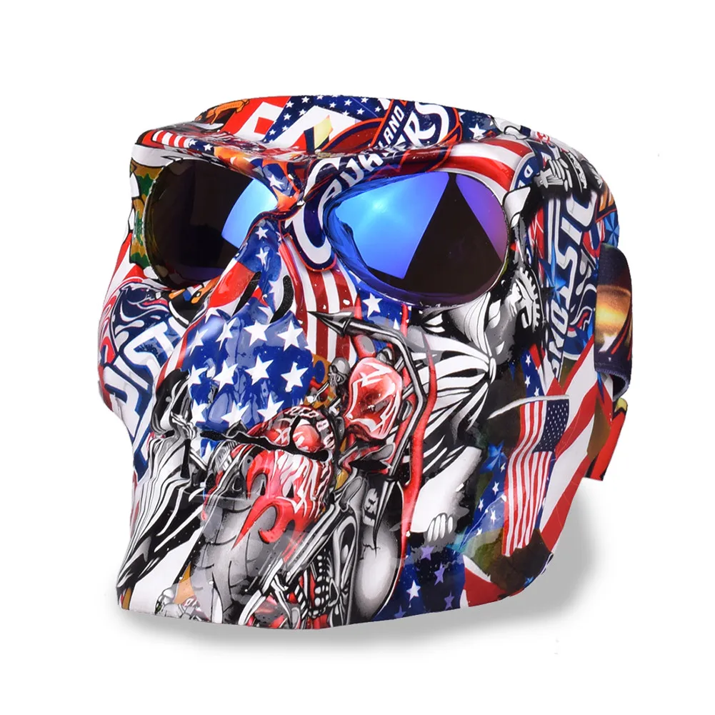Мотоциклетная маска с черепом и монстром очки открытым лицом мотоциклетные