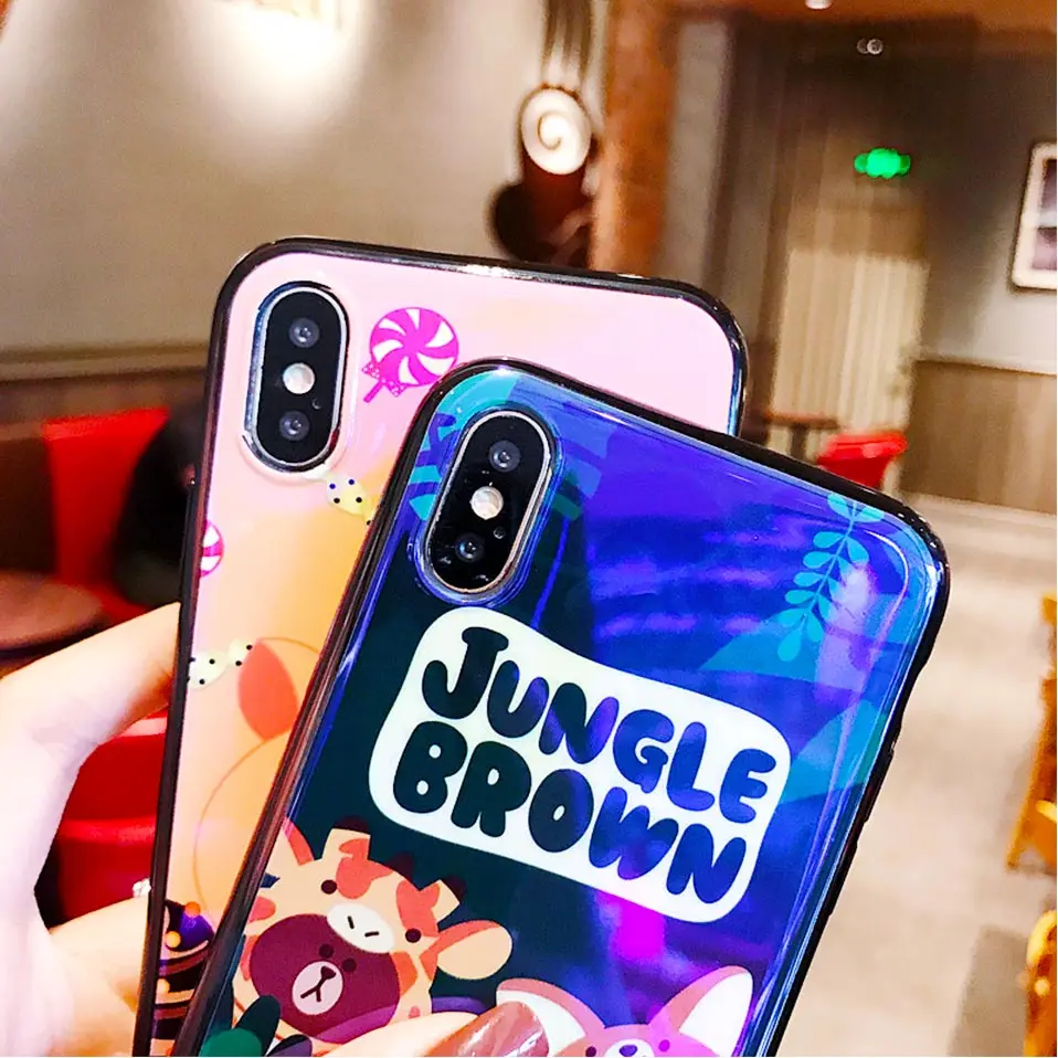 For iphone 6 6S 7 8 Three bear mobile phone shells iPhone Plus Funda X XR XS MAX Drop-proof Back Covers |