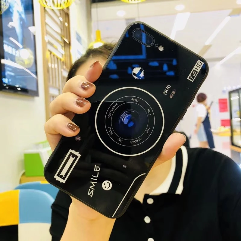 Easterm Новые 6 s чехлы закаленное стекло камера дизайн телефонные для iPhone 8 7 S плюс