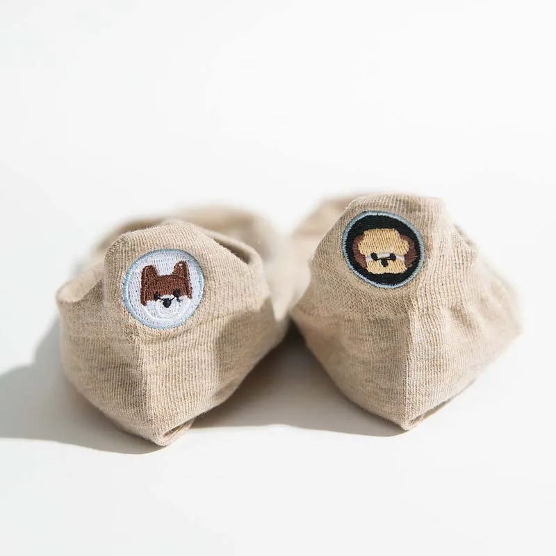 15 5 пар/партия, женские носки с вышивкой Kawaii Happy Fashion, забавные Женские носочки, хлопковые летние яркие цвета - Цвет: 15