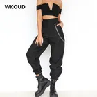 Женские шаровары WKOUD, повседневные брюки с высокой талией и цепочкой, летние тонкие штаны P8344