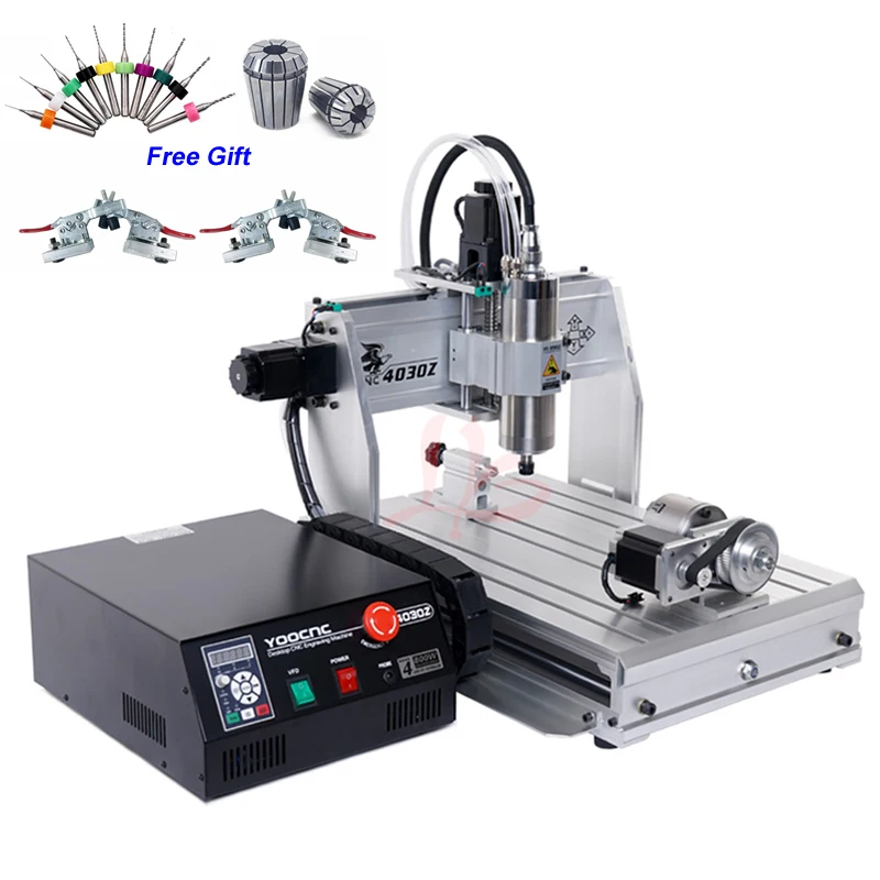 

Limit Switch 800W 4 Axis CNC Router 3040 Engraving Machine with Tool Bits ER11 Collect Chuck