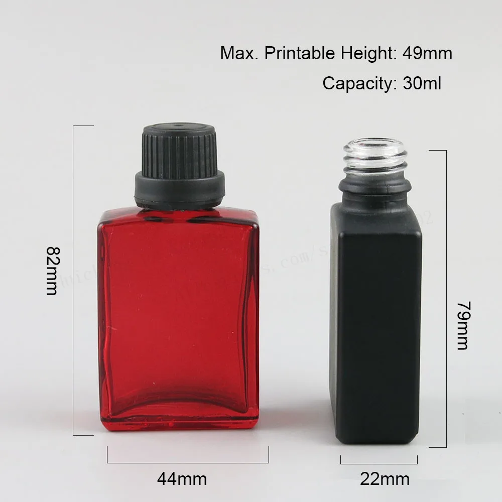 12x30 ml 1oz плоская квадратная черная белая прозрачная красная синяя зеленая