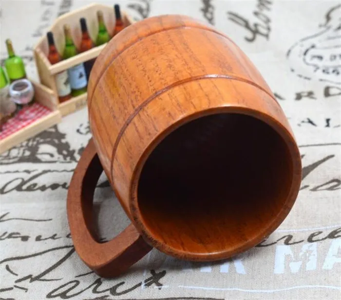 1pc Classic Style Natural Wood Cup Wooden Beer Mugs Drinking For Party Novelty Gifts Eco-friendly 320ml | Дом и сад