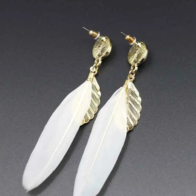 Moonso Богемия стиль перо серьги для женщин ювелирные изделия Винтаж moonso LE2094|feather