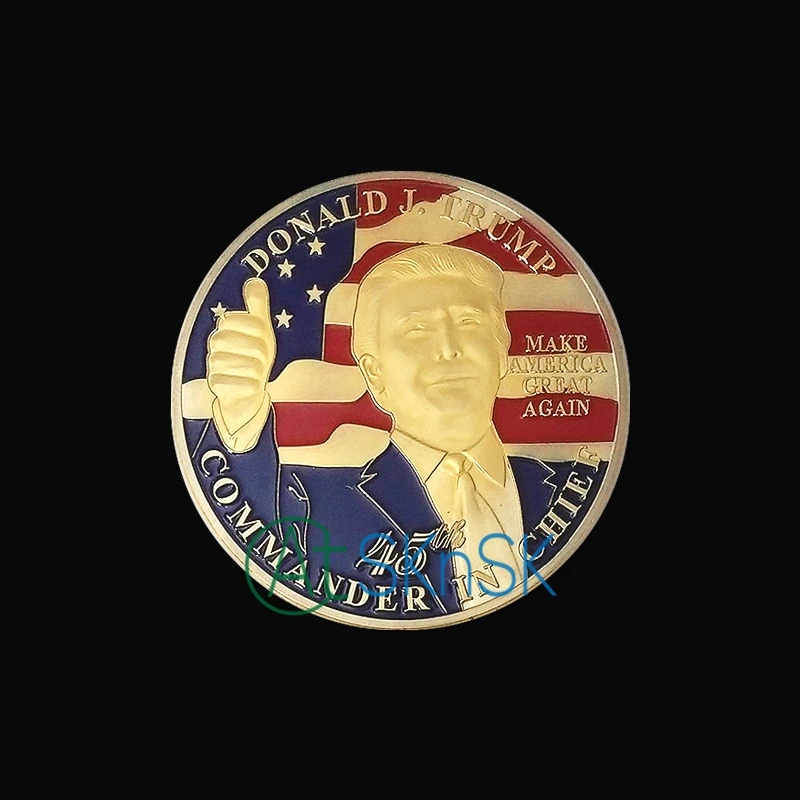 Оптовая продажа 2017 Золотая монета Американский 45 й президент Дональд с