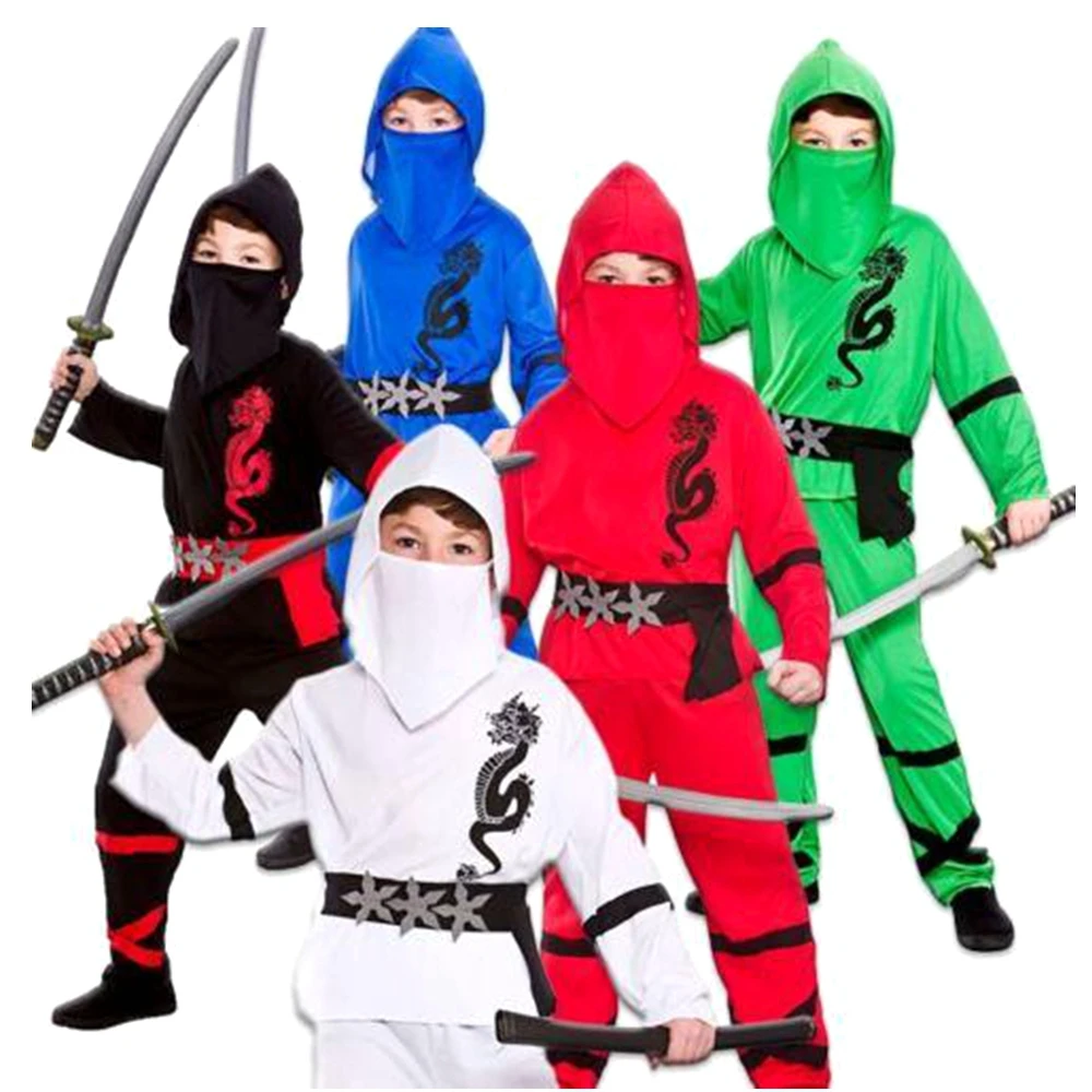 Дети Ninjago Карнавальный костюм супергероя Комбинезоны Комплекты ниндзя для