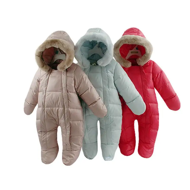 2022 Russia baby girls clothes winter feather clothing thicken down boys newborn snowsuits infantil overalls |