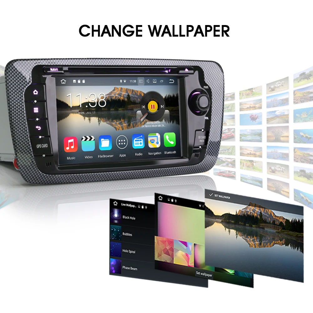 7&quot Autoradio Android 7.1 Car Radio for SEAT IBIZA GPS DAB+DVR WiFi OBD Canbus DVD Bluetooth SD CAM-IN AUX | Автомобили и