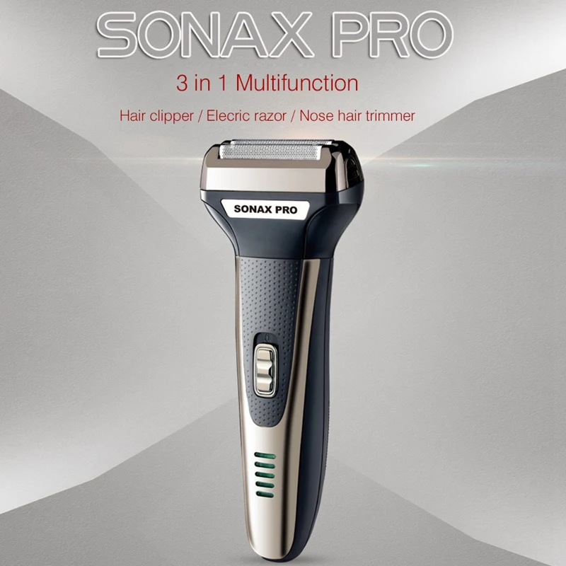 Мужская электробритва Sonax Pro 3 в 1 перезаряжаемая бритая с бородой