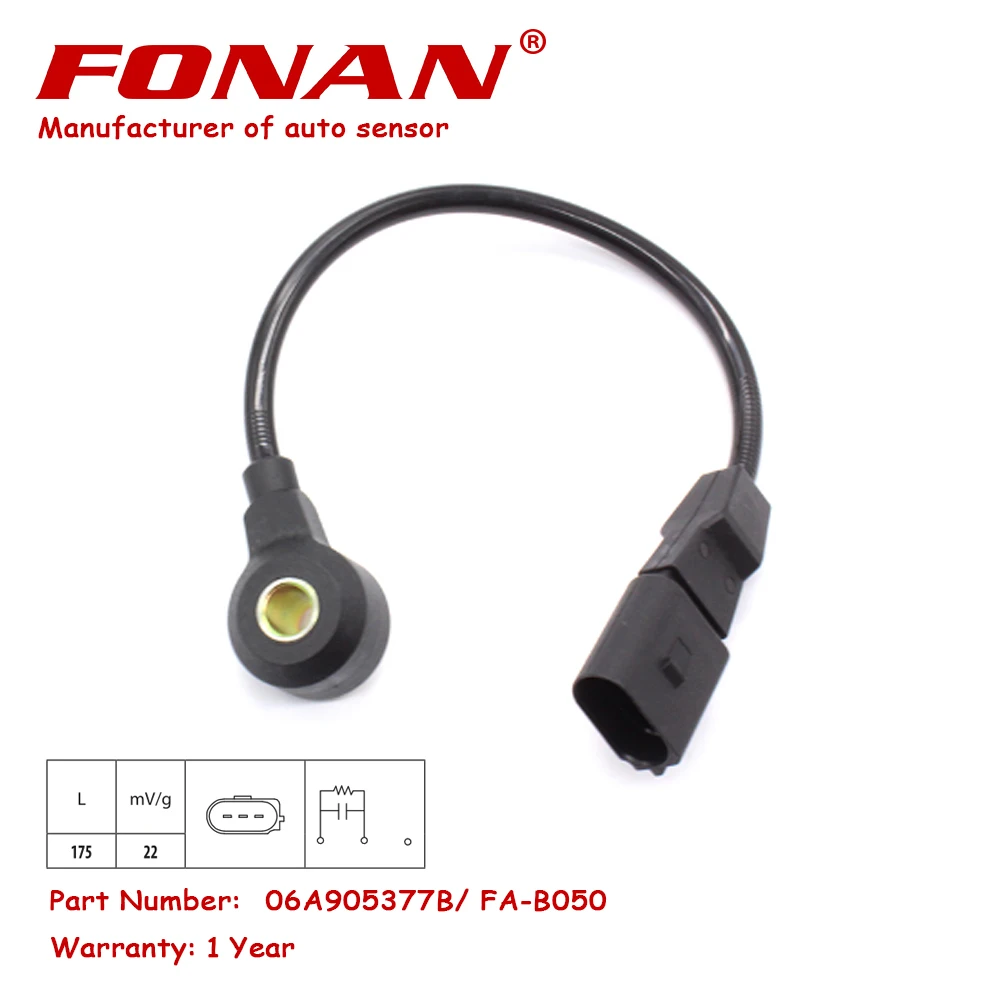 

06A905377B High Quality Knock Detonation Sensor For AUDI A3 A4 SEAT CORDOBA 1.6 1.8 VW GOLF
