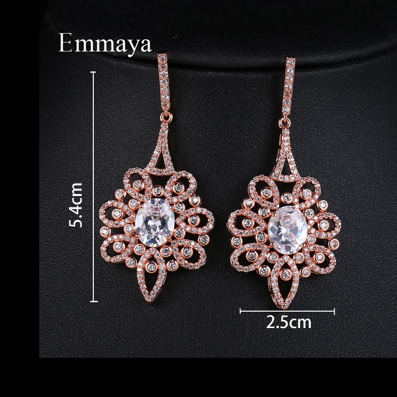EMMAYA роскошные сверкающие серьги подвески с большим кубическим цирконием для