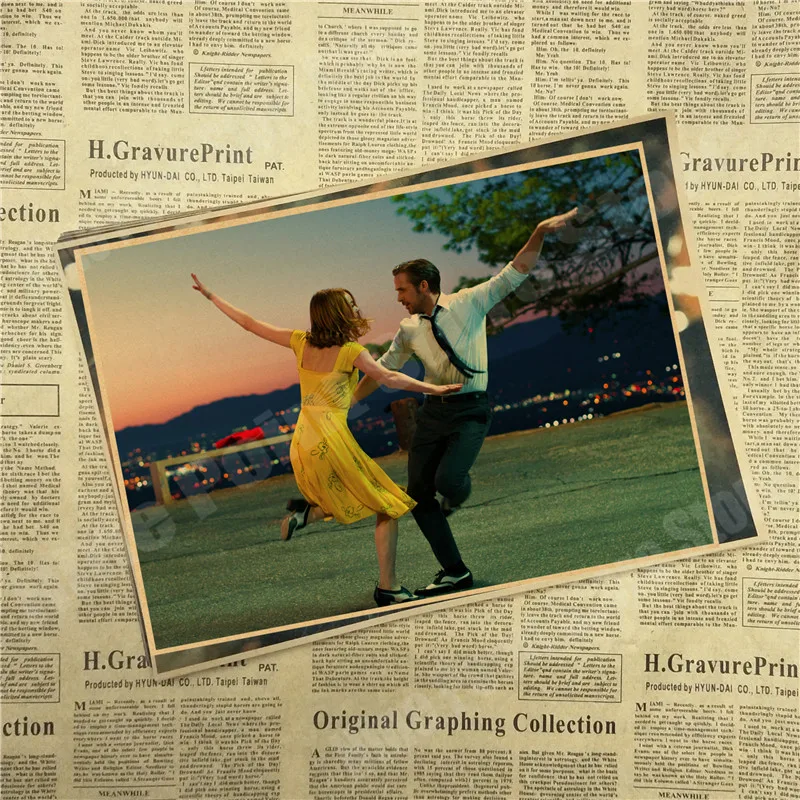 LA LAND фильм ретро крафт-бумага плакат ретро художественные изделия для стен Стикеры гостиной краски бар кафе
