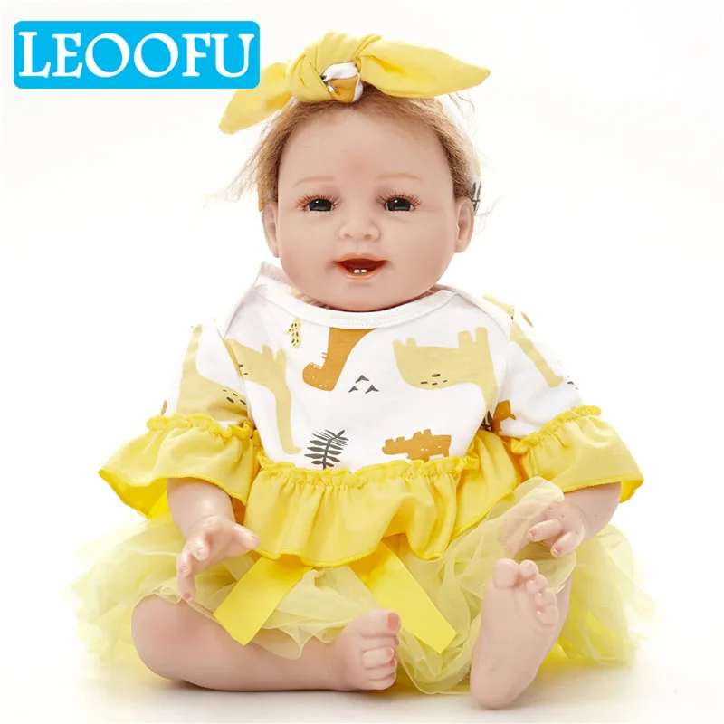 LEOOFU 55 см Детские Силиконовые куклы модель тела reborn для маленьких девочек