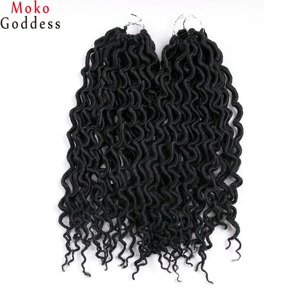MoKoGoddess Faux locs Curly косу волосы 16-24 дюйма сумка для стойки/уп синтетические косички на