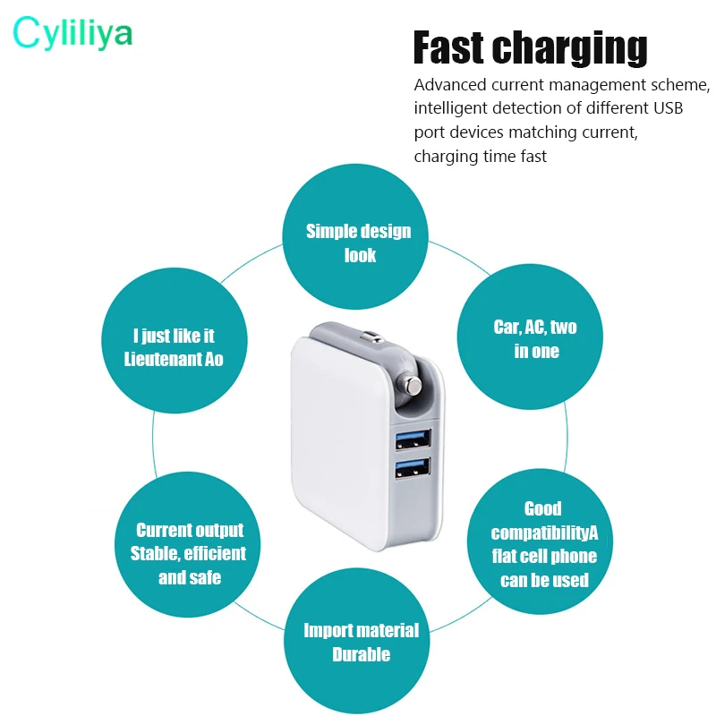 Зарядное устройство 2 в 1 с двумя USB портами 5 В А 60 шт.|charger ac|wall chargertravel charger |