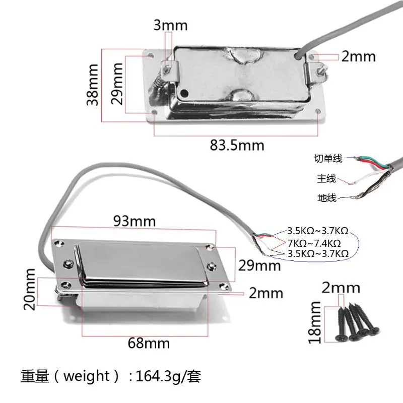 Гитарный пикап мини Humbucker для GB LP Custom Actop Neck 6 String или DIY|Детали и аксессуары гитар| |