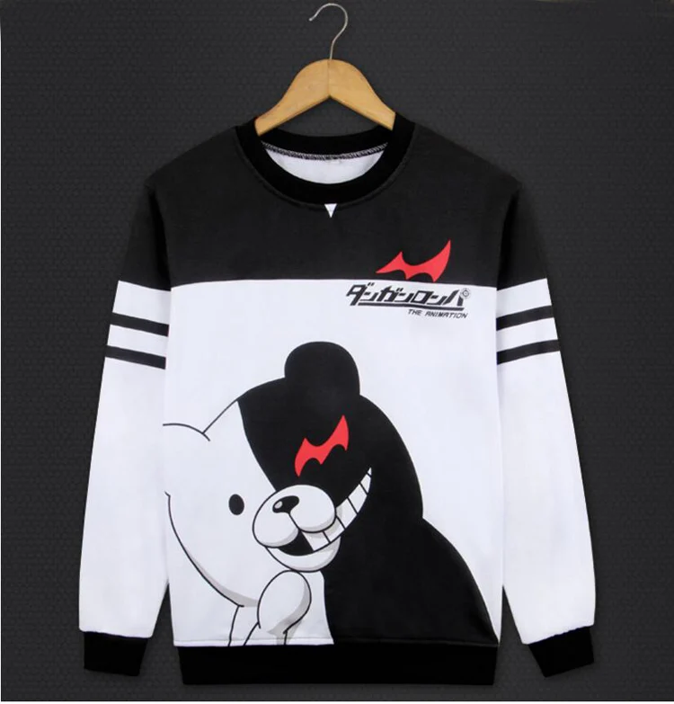 Аниме Danganronpa Monokuma Милая футболка с длинным рукавом футболка Косплей Костюм Dangan Ronpa толстовка мужская и женская Повседневная футболка