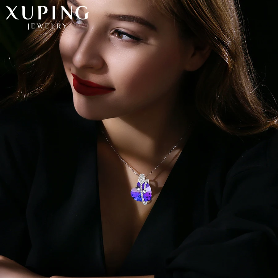 11 Xuping Романтический подвеска в форме сердца ожерелья Мода кристаллами от Swarovski
