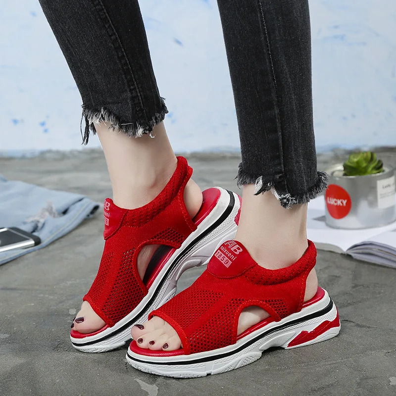 Женские босоножки новые летние на платформе Женская дышащая удобная прогулочная